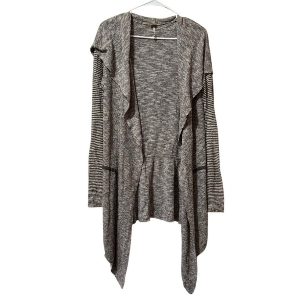 Free People Cardigan Sweater Women Size Medium Hooded Lightweight Boho Hippie‎